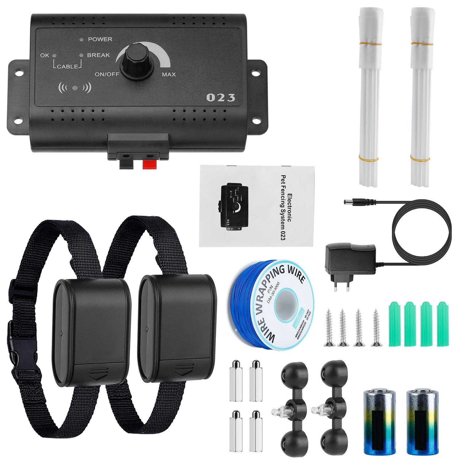KFX-7105597 Electric Dog Fence System with Tone and Shock Collar for Safe Boundary Training