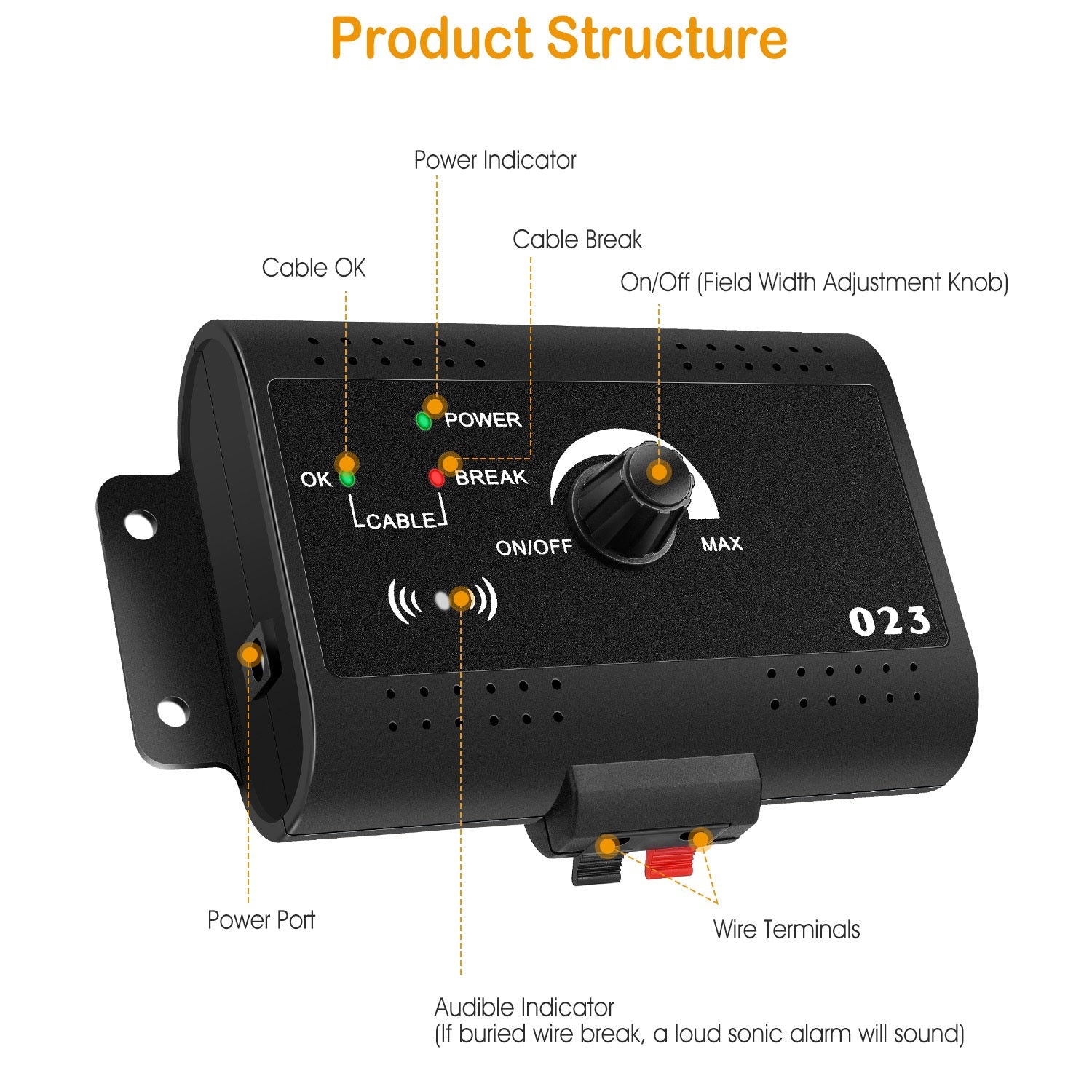 KFX-7105597 Electric Dog Fence System with Tone and Shock Collar for Safe Boundary Training