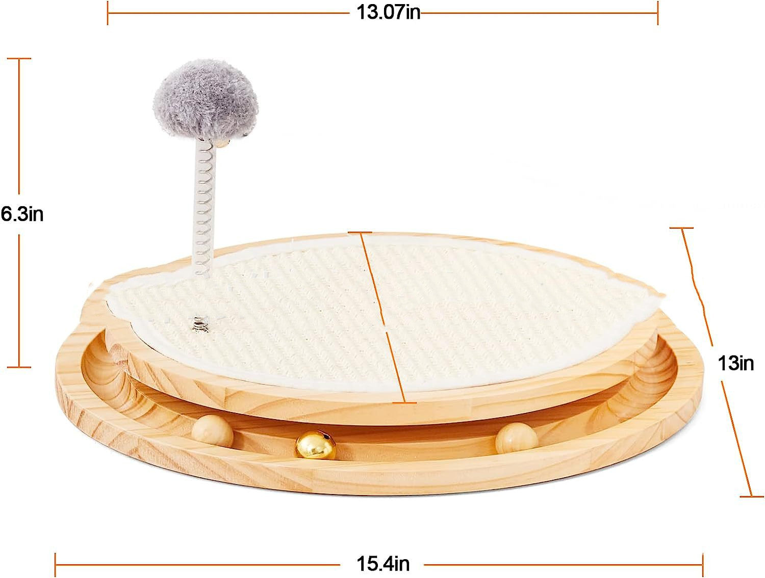 KFX-7106109 Two-in-One Cat Scratching Pad and Turntable with Sisal Material, 40 x 34 x 4.7 CM