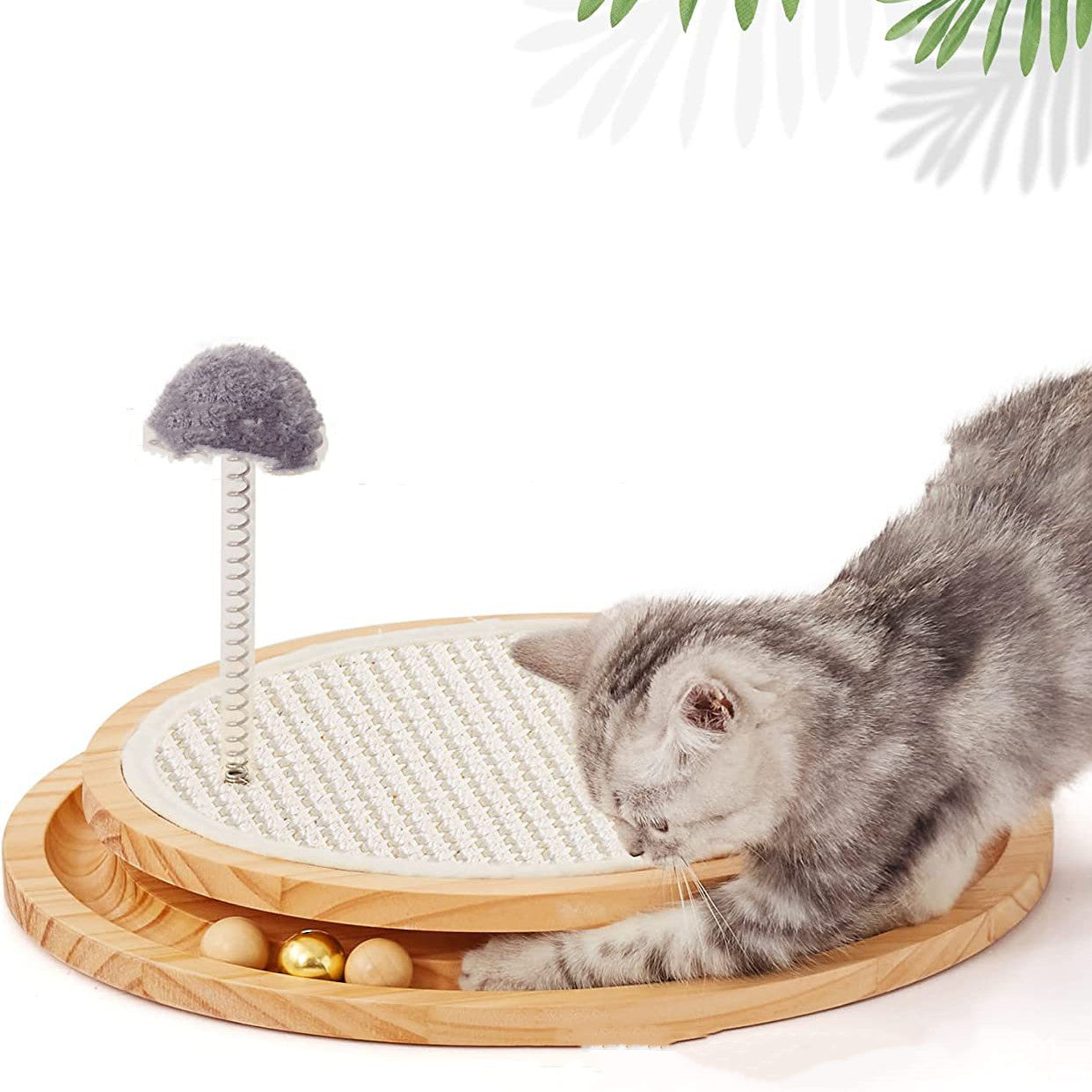 KFX-7106109 Two-in-One Cat Scratching Pad and Turntable with Sisal Material, 40 x 34 x 4.7 CM