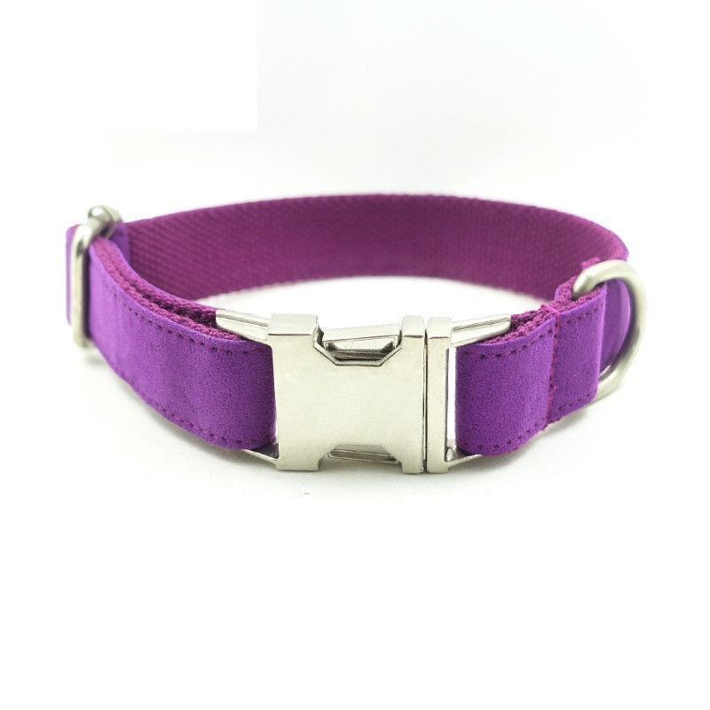 KFX-7107901 Purple Velvet Dog Bow Tie Collar Accessory - Adjustable Sizes XS to XL