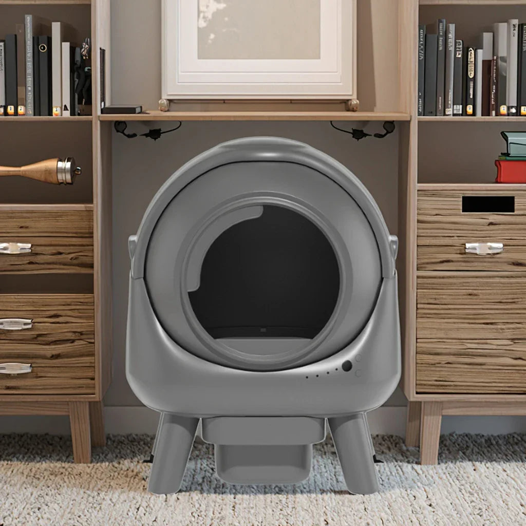 KFX-710931 Large 65L Full-Cover Cat Litter Box with Anti-Splash Design and Odor Control