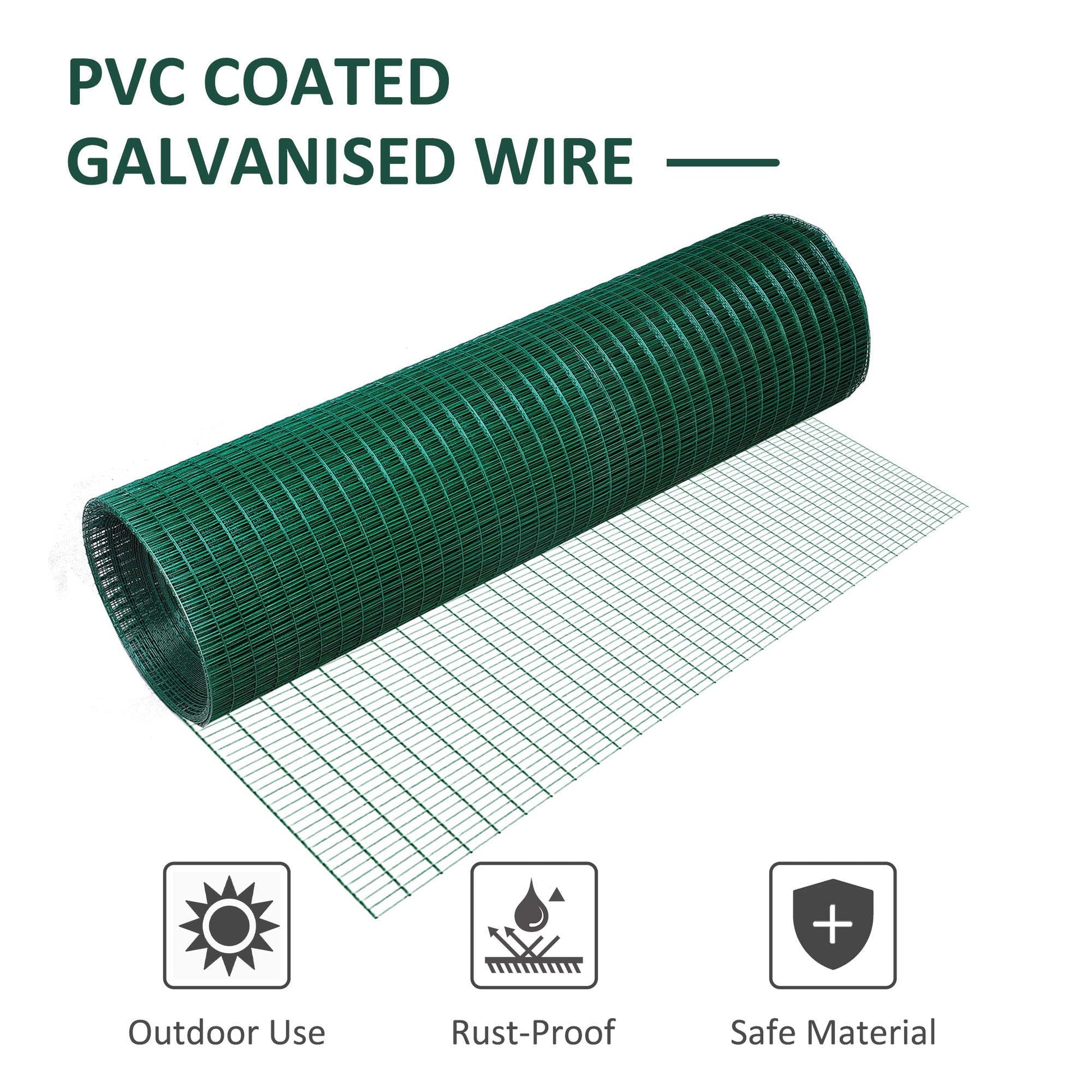 KFX-7109565 PVC Coated Steel Wire Mesh Fencing for Poultry, Gardens, and Small Animals - 98 ft x 35.5 in