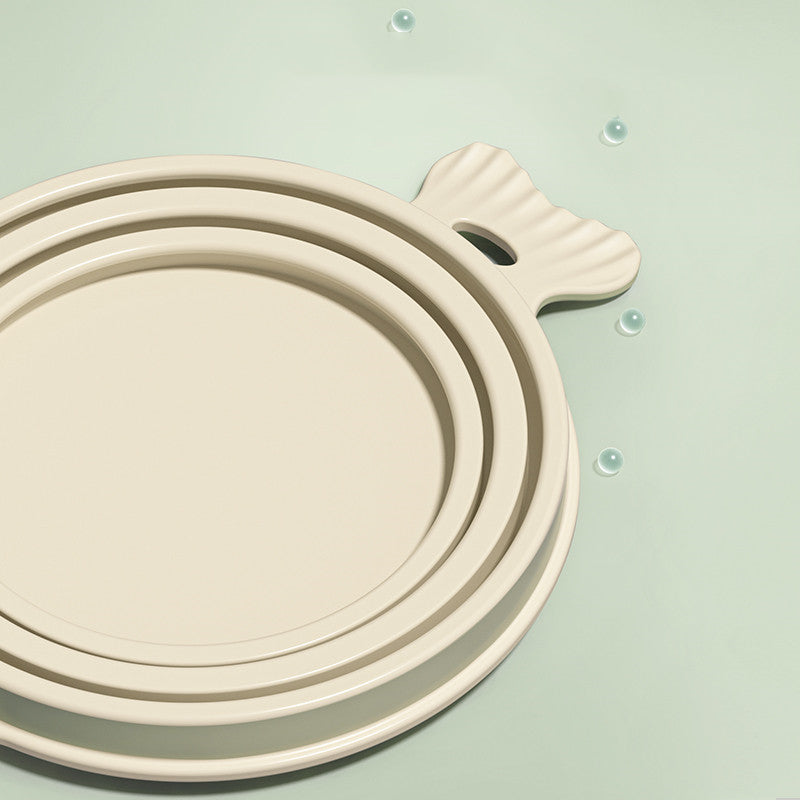KFX-7109693 Silicone Sealing Lid for Medium Pet Cans - Gray and Dark Green Melamine and Food-Grade Silicone