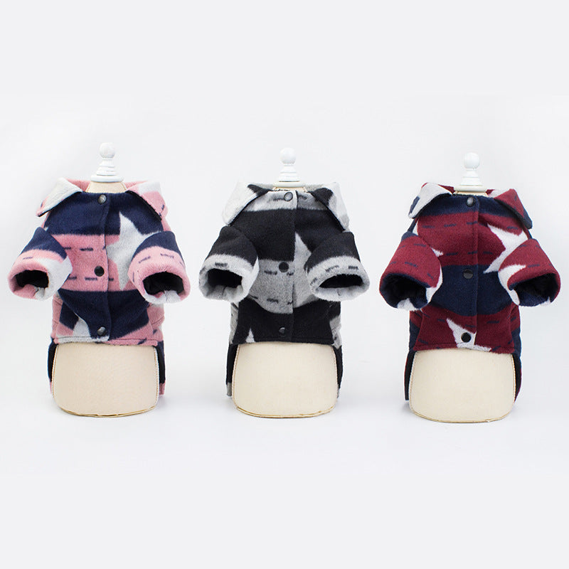 KFX-7112253 Pet Casual Cotton Vest with Five-Pointed Star Design in Various Sizes