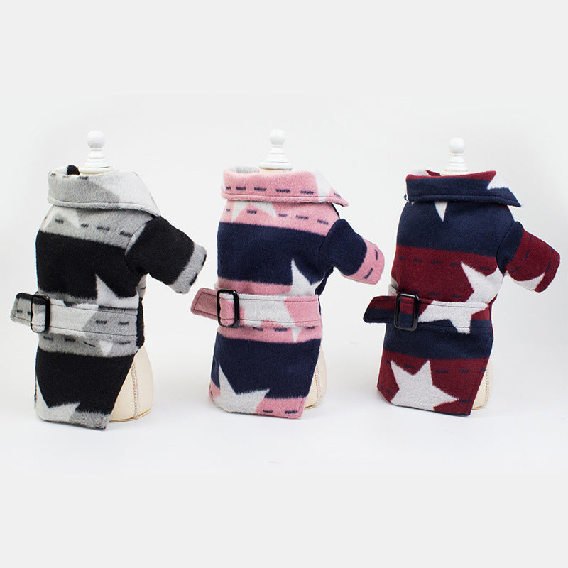 KFX-7112253 Pet Casual Cotton Vest with Five-Pointed Star Design in Various Sizes