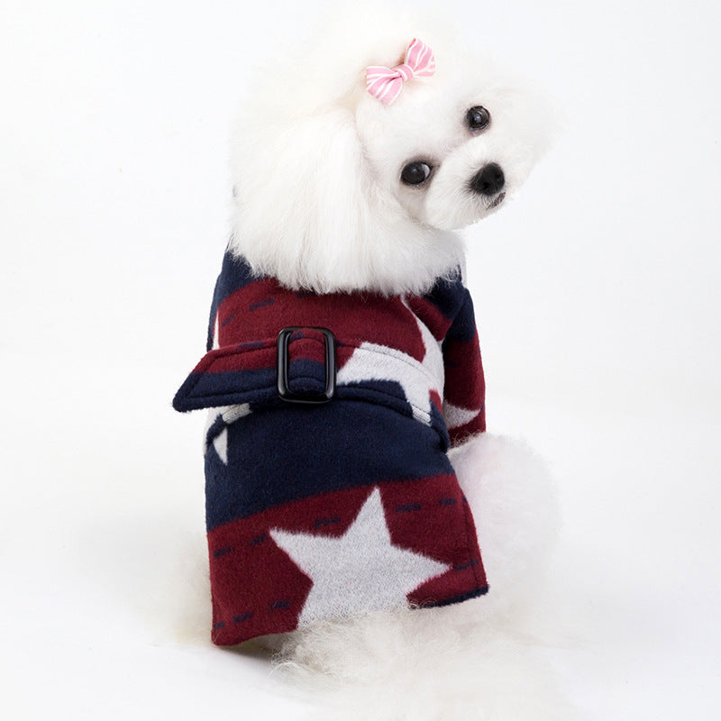 KFX-7112253 Pet Casual Cotton Vest with Five-Pointed Star Design in Various Sizes