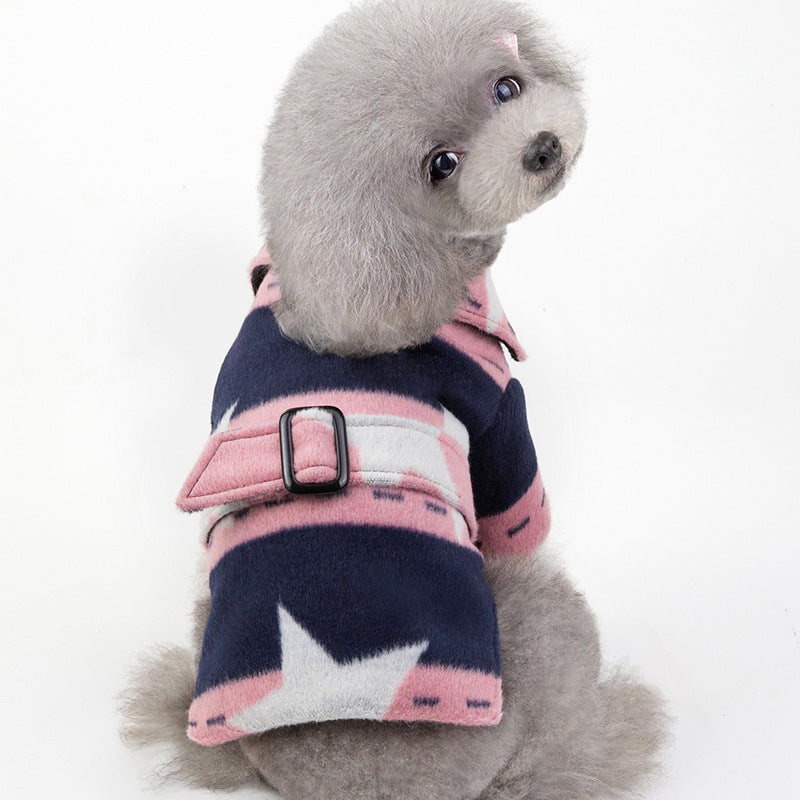 KFX-7112253 Pet Casual Cotton Vest with Five-Pointed Star Design in Various Sizes