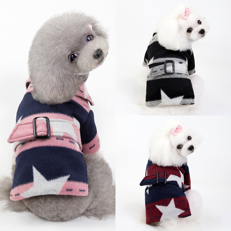 KFX-7112253 Pet Casual Cotton Vest with Five-Pointed Star Design in Various Sizes