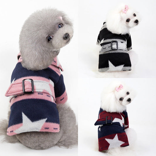 KFX-7112253 Pet Casual Cotton Vest with Five-Pointed Star Design in Various Sizes