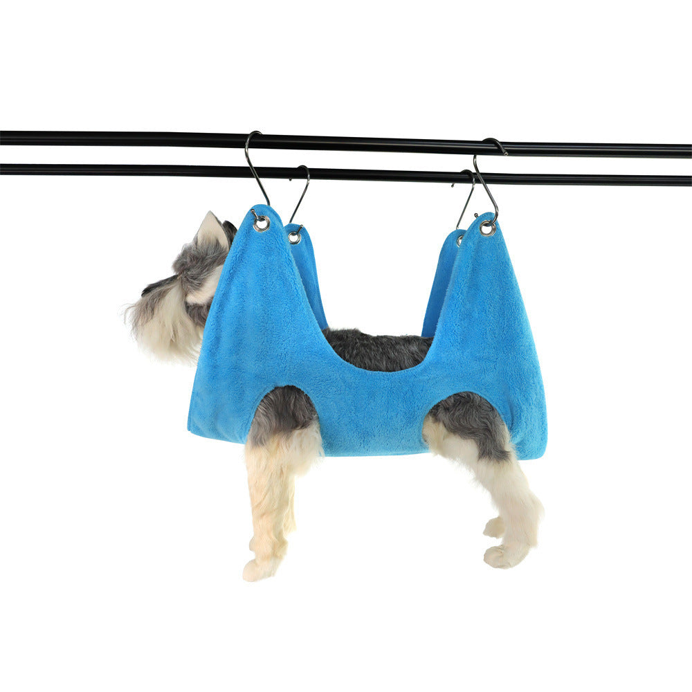 KFX-7113149 Dog Grooming Hammock and Nail Trimming Harness for Small to Large Pets - Versatile Restraint for Bathing and Grooming