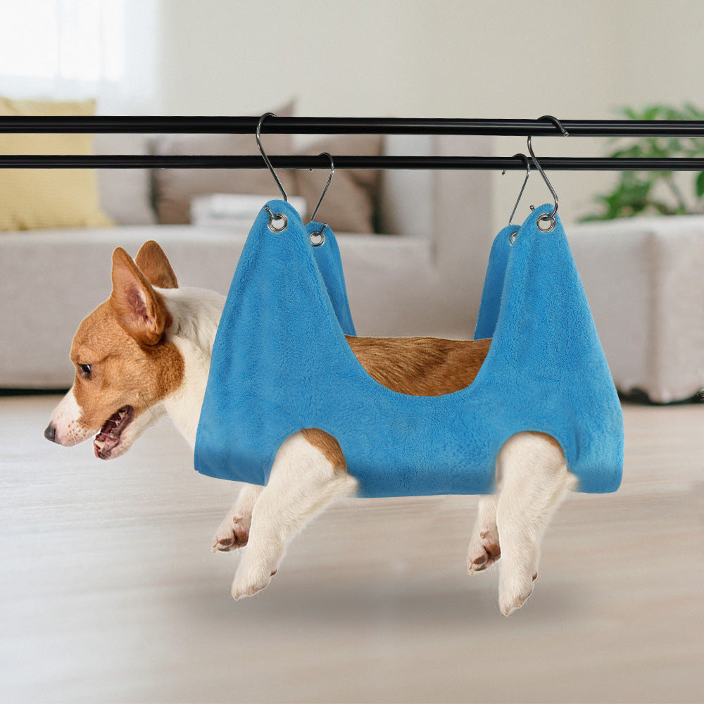 KFX-7113149 Dog Grooming Hammock and Nail Trimming Harness for Small to Large Pets - Versatile Restraint for Bathing and Grooming