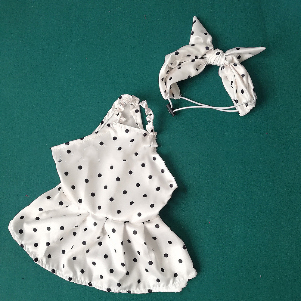 KFX-7113277 Spring and Summer Casual Thin Suspender Dress for Pets with Hairband, Sizes S-5XL