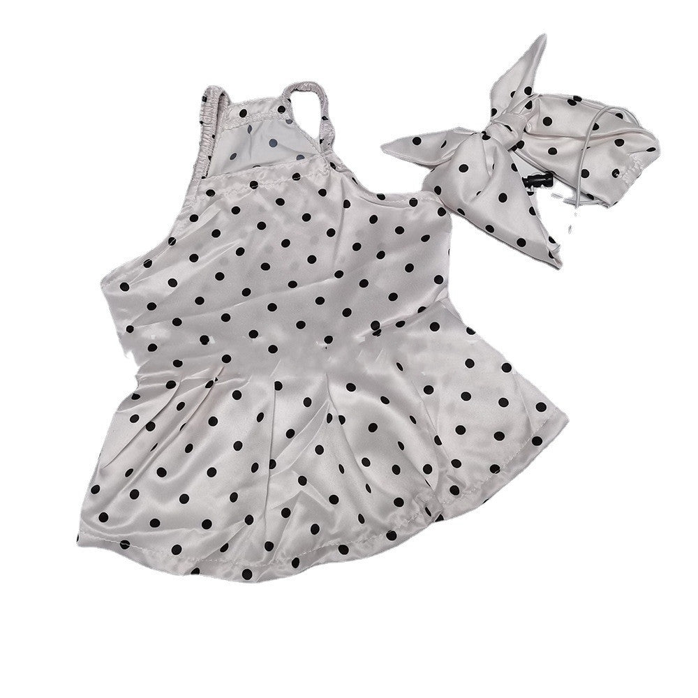 KFX-7113277 Spring and Summer Casual Thin Suspender Dress for Pets with Hairband, Sizes S-5XL
