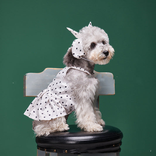 KFX-7113277 Spring and Summer Casual Thin Suspender Dress for Pets with Hairband, Sizes S-5XL