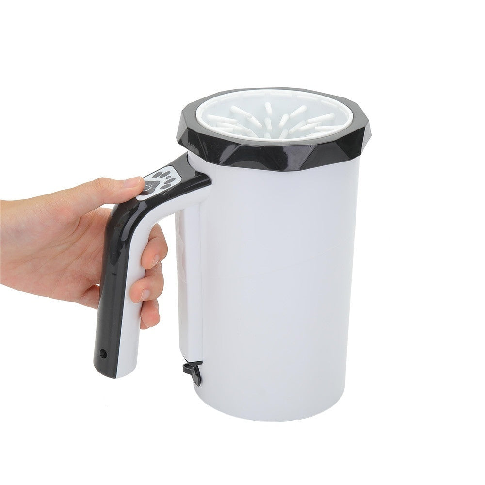 KFX-7113533 Automatic Pet Foot Washing Cup - USB Rechargeable Silicone Cleaner for Dogs - Available in White Blue and White Black