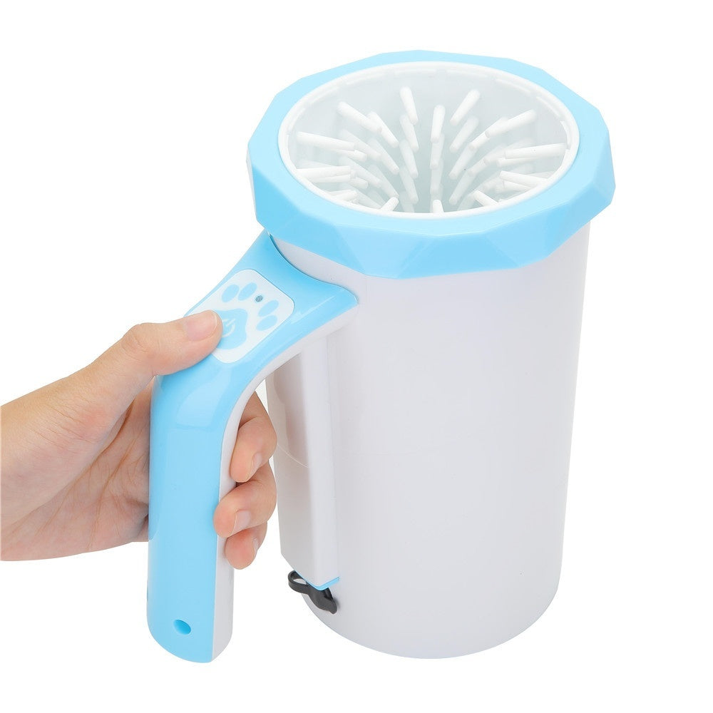KFX-7113533 Automatic Pet Foot Washing Cup - USB Rechargeable Silicone Cleaner for Dogs - Available in White Blue and White Black