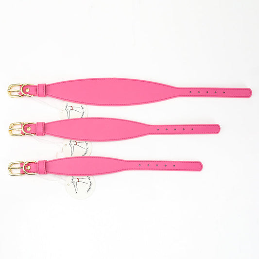 KFX-7115453 Soft Leather Pet Necklet and Towing Rope Set - Adjustable Collar in Gray and Pink