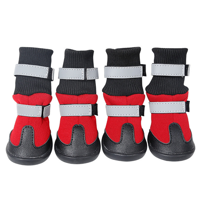 KFX-7118269 Durable Waterproof Snow Boots for Medium and Large Sizes in Black, Red, and Blue