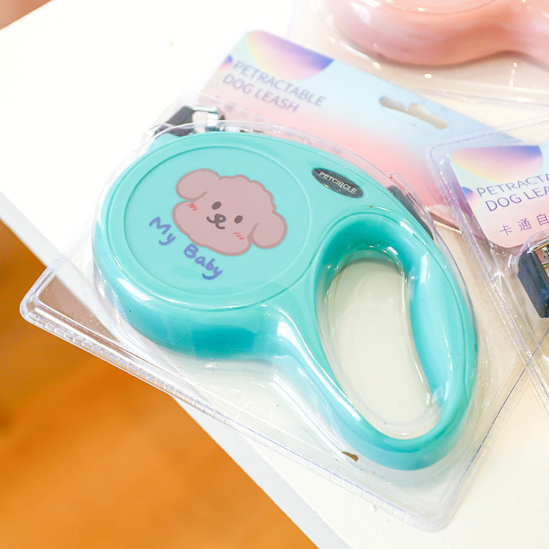 KFX-7121213 5m Cartoon Retractable Dog Leash with Comfortable Grip