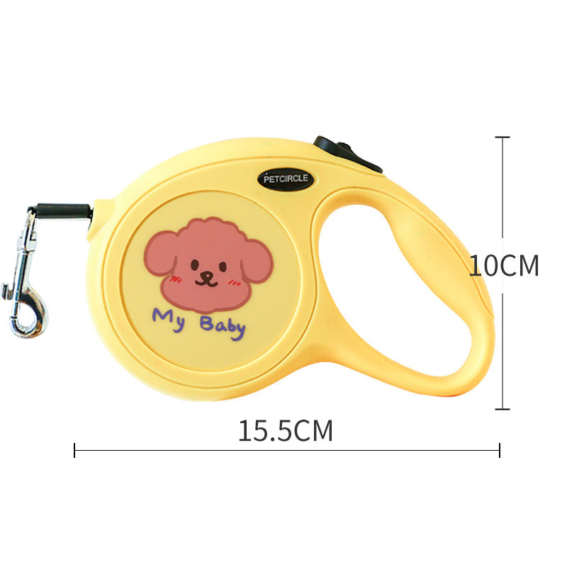 KFX-7121213 5m Cartoon Retractable Dog Leash with Comfortable Grip