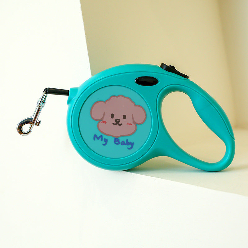 KFX-7121213 5m Cartoon Retractable Dog Leash with Comfortable Grip