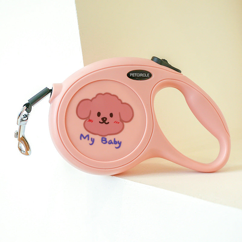 KFX-7121213 5m Cartoon Retractable Dog Leash with Comfortable Grip