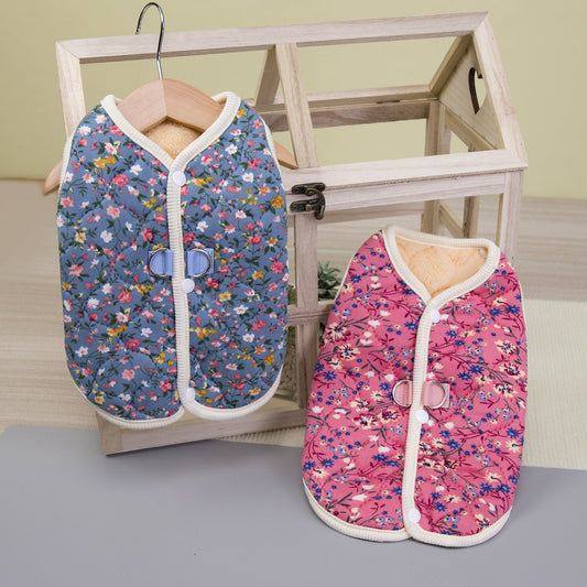 KFX-7121981 Stylish Pet Skirt for Dogs and Cats in Pink and Blue - Casual Ultrasonic Quilted Cotton, Unisex Sizes S-XXL