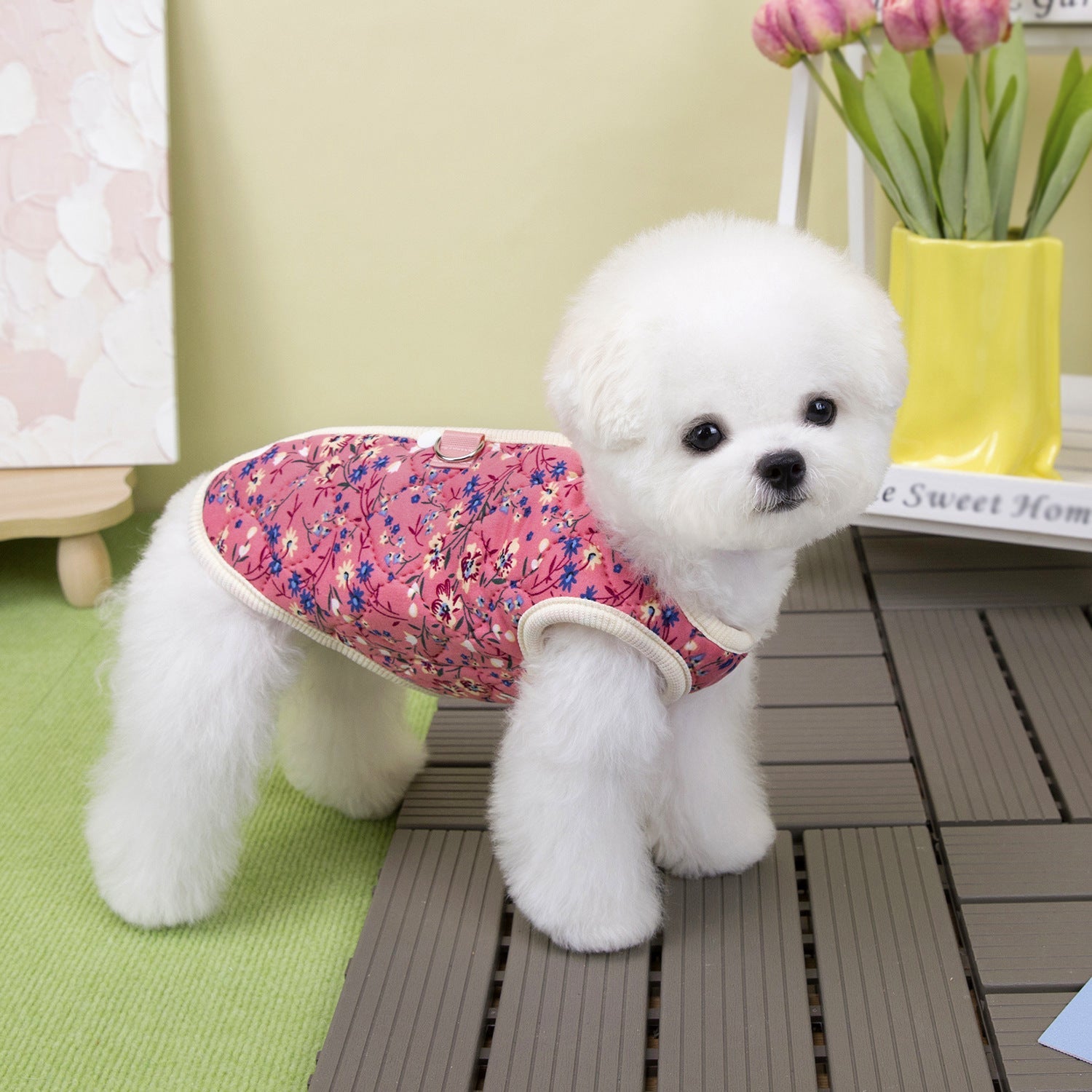 KFX-7121981 Stylish Pet Skirt for Dogs and Cats in Pink and Blue - Casual Ultrasonic Quilted Cotton, Unisex Sizes S-XXL