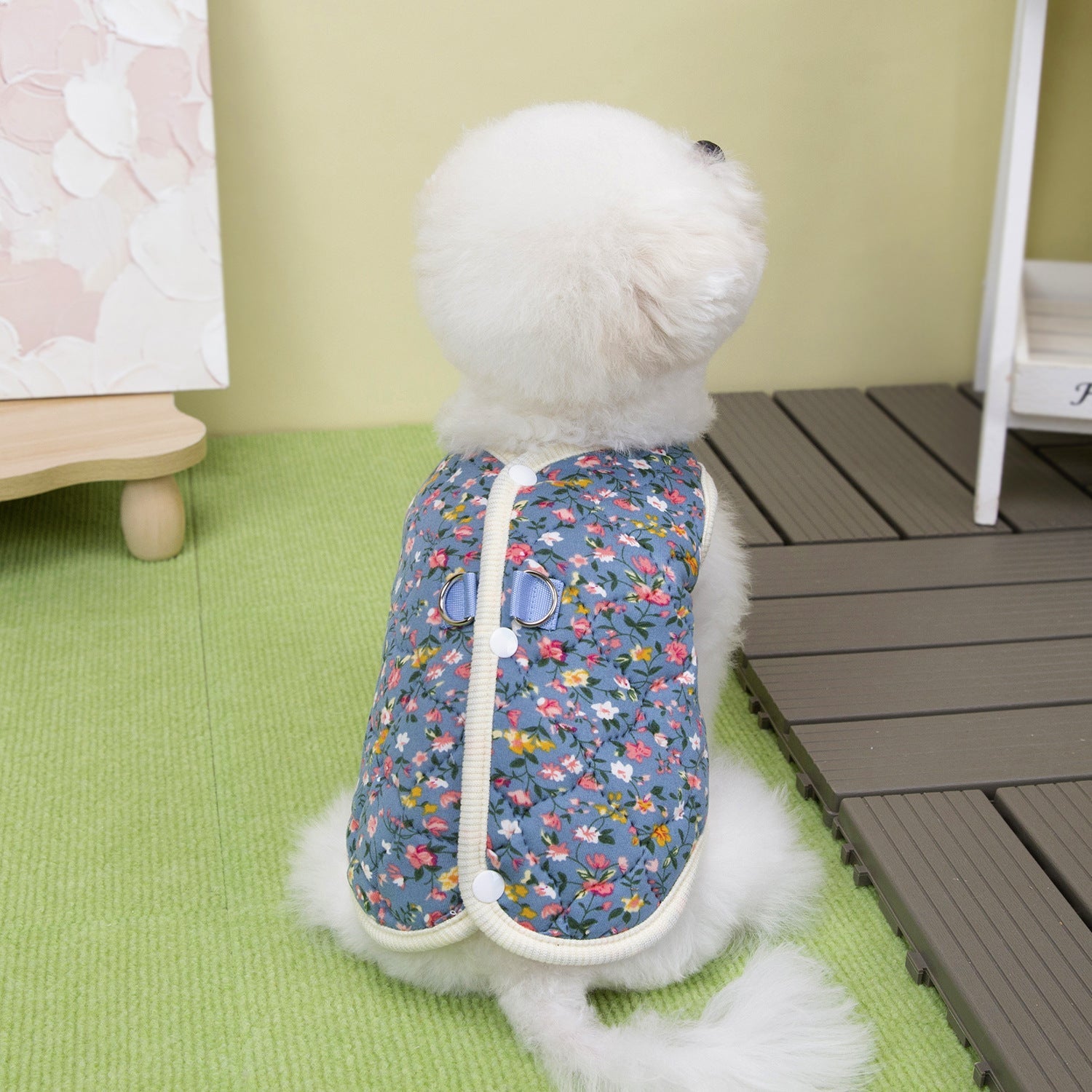 KFX-7121981 Stylish Pet Skirt for Dogs and Cats in Pink and Blue - Casual Ultrasonic Quilted Cotton, Unisex Sizes S-XXL