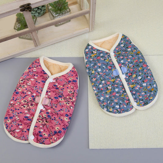 KFX-7121981 Stylish Pet Skirt for Dogs and Cats in Pink and Blue - Casual Ultrasonic Quilted Cotton, Unisex Sizes S-XXL