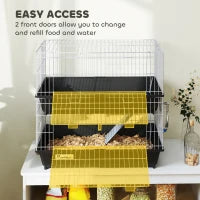 KFX-7122877 2-Tier Small Animal Cage with Doors, Trays, Dish, Bottle, and Ramp for Bunnies, Ferrets, and Chinchillas