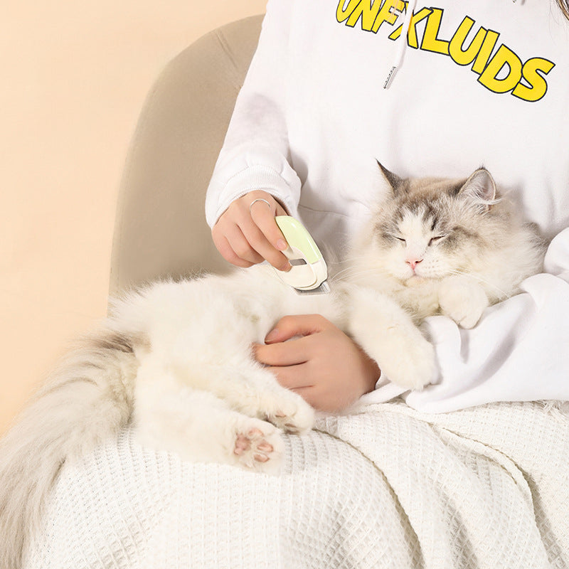 KFX-7124669 Dual-Use Pet Comb for Dog and Cat Hair Removal with Cleaning Needle, 10 x 8.1 x 1.6 cm