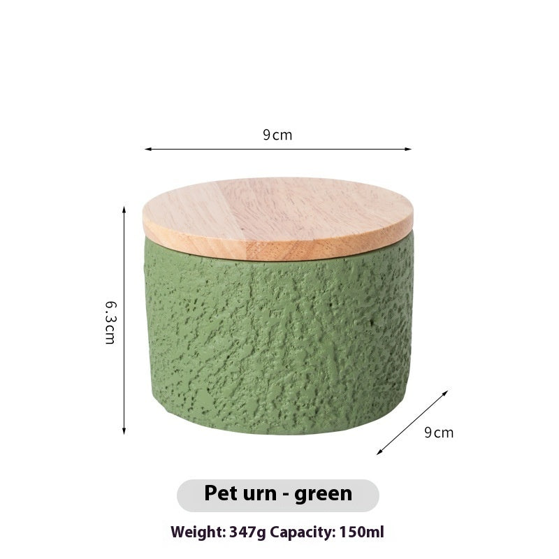 KFX-7127229 Pet Cinerary Casket for Dogs and Cats - Handmade Cement Ash Urn