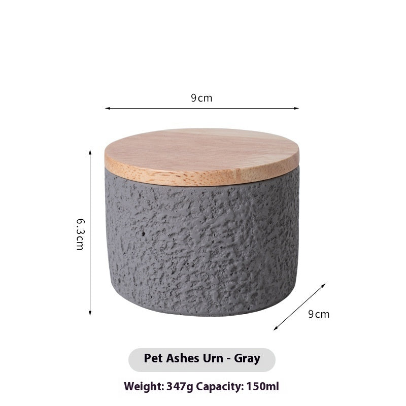 KFX-7127229 Pet Cinerary Casket for Dogs and Cats - Handmade Cement Ash Urn