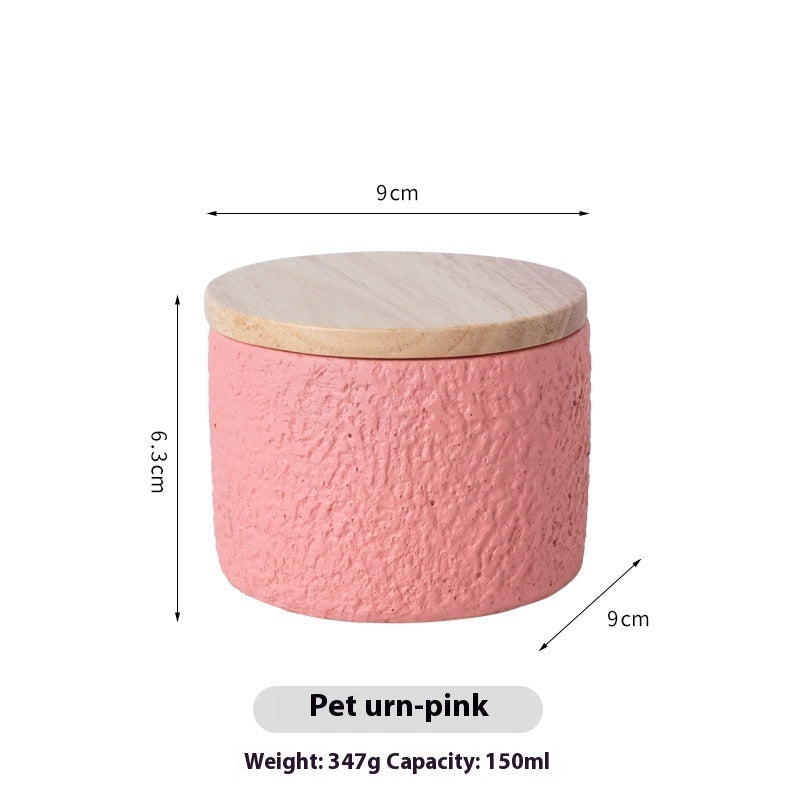 KFX-7127229 Pet Cinerary Casket for Dogs and Cats - Handmade Cement Ash Urn