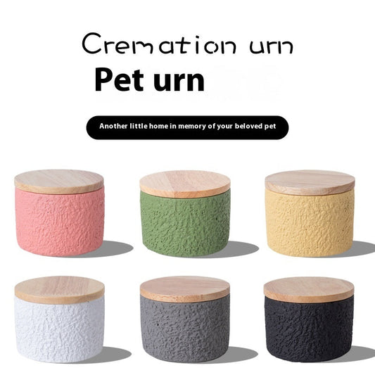 KFX-7127229 Pet Cinerary Casket for Dogs and Cats - Handmade Cement Ash Urn
