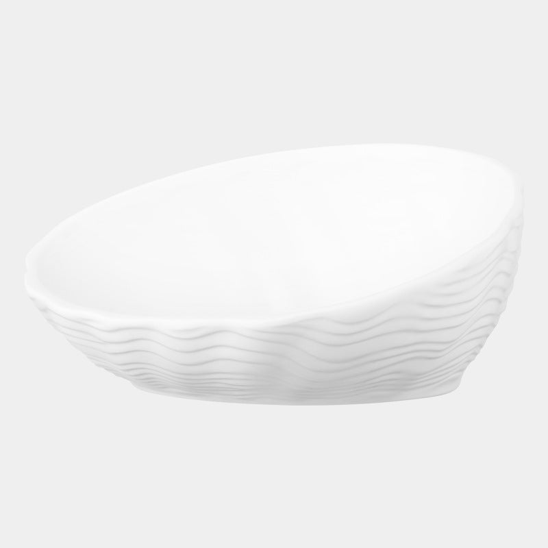 KFX-7127357 Ceramic Cat Bowl with Angled Mouth and Bamboo Frame - Small and Large Sizes Available