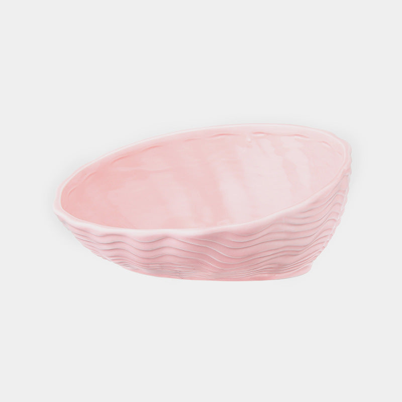 KFX-7127357 Ceramic Cat Bowl with Angled Mouth and Bamboo Frame - Small and Large Sizes Available