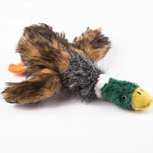 KFX-7127997 Bionic Plush Duck Toy for Dogs with Sound Feature, 8-inch Flannel Design