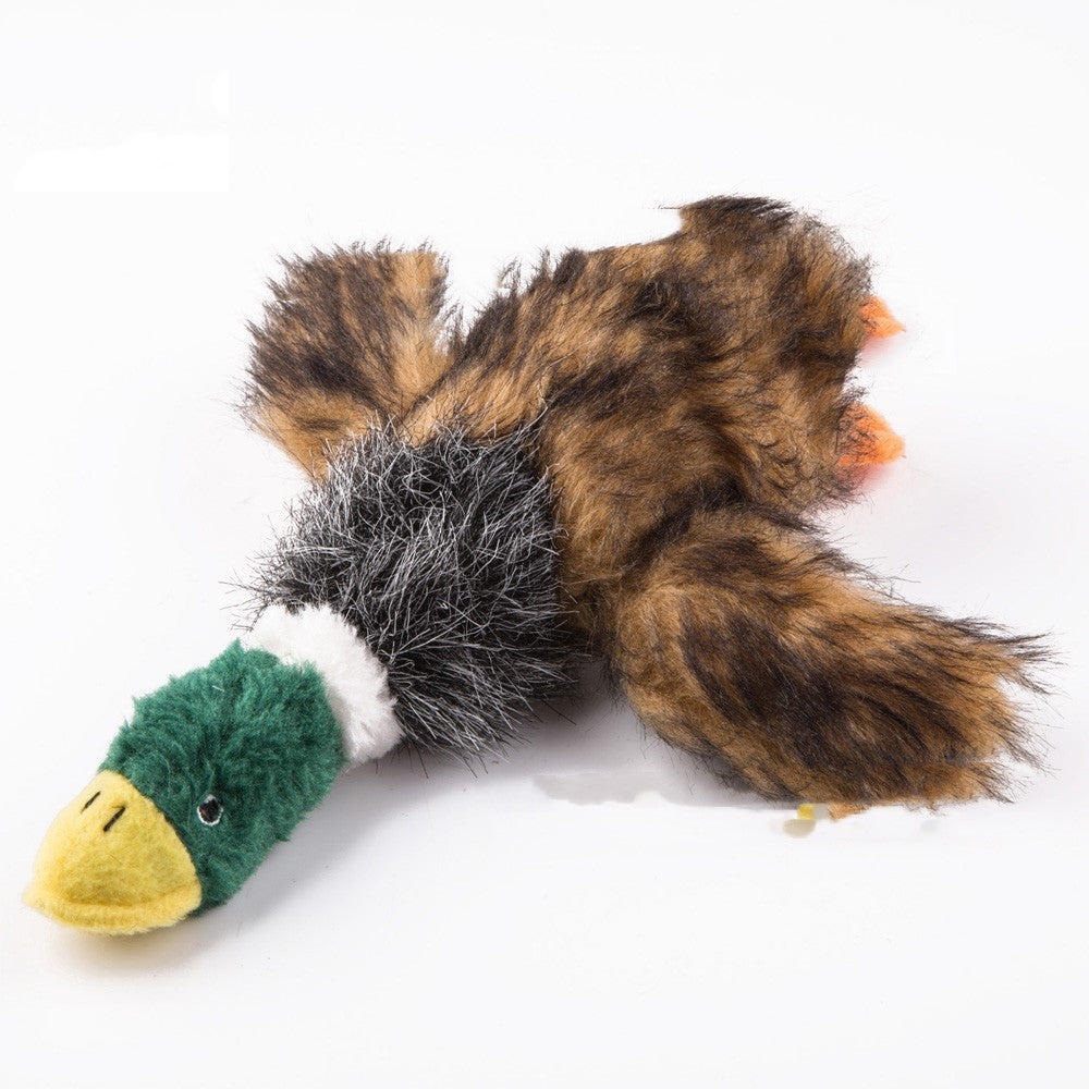 KFX-7127997 Bionic Plush Duck Toy for Dogs with Sound Feature, 8-inch Flannel Design
