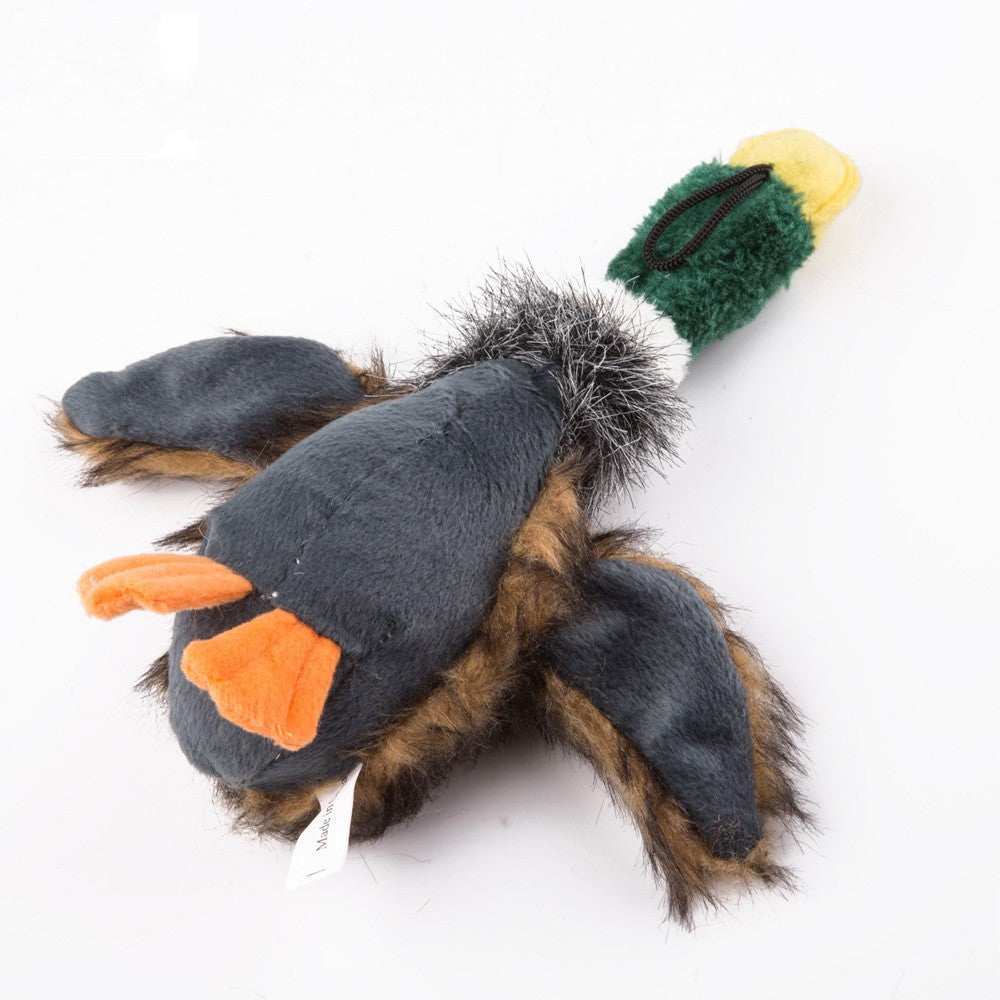 KFX-7127997 Bionic Plush Duck Toy for Dogs with Sound Feature, 8-inch Flannel Design