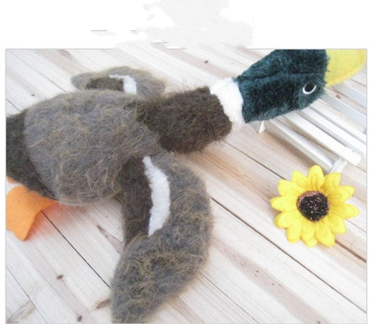 KFX-7127997 Bionic Plush Duck Toy for Dogs with Sound Feature, 8-inch Flannel Design