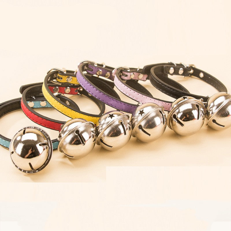 KFX-7129149 Durable PU Pet Collar with Claw Print Bone Design and Alloy Bell in Multiple Colors