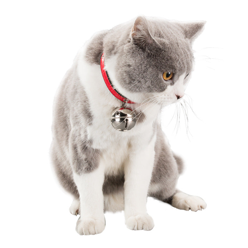 KFX-7129149 Durable PU Pet Collar with Claw Print Bone Design and Alloy Bell in Multiple Colors