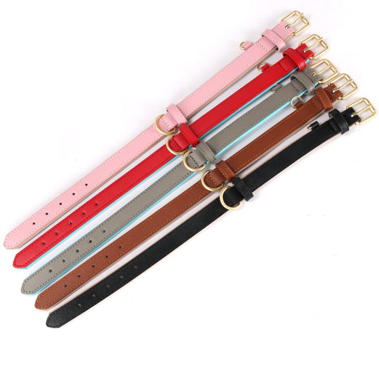 KFX-7134909 Lychee Pattern Leather Dog Collar in Multiple Colors and Sizes