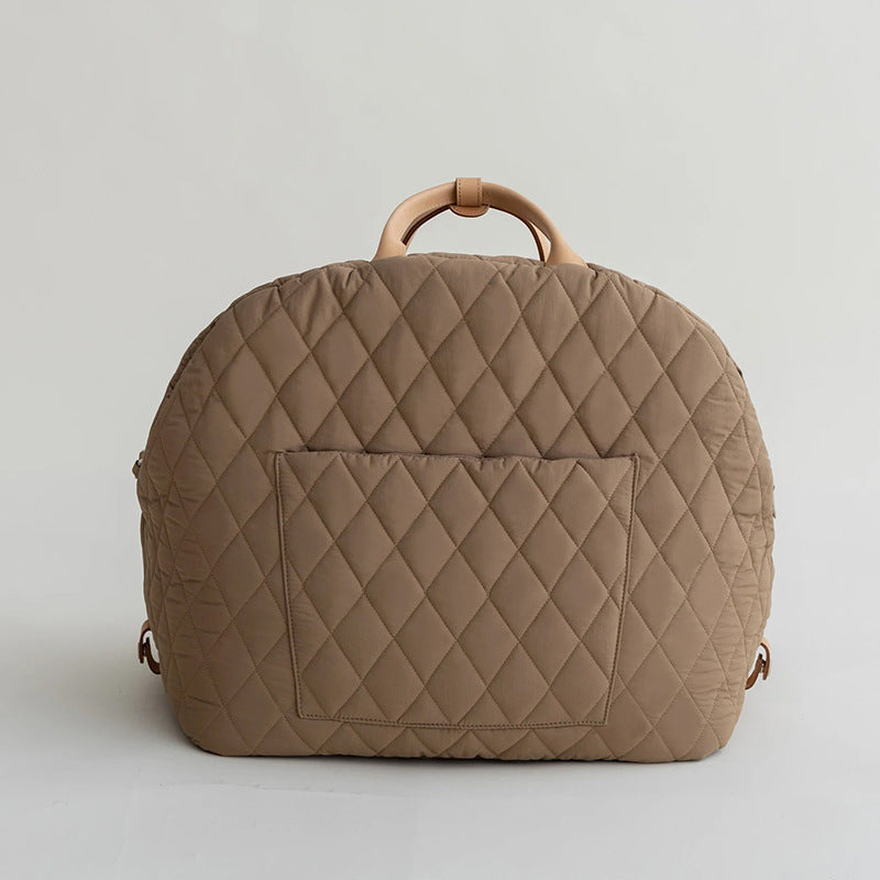 KFX-7135165 Soft Nylon Pet Handbag for Cats - Available in Pink, Khaki, Beige, Gray, and Black - Two Sizes Options