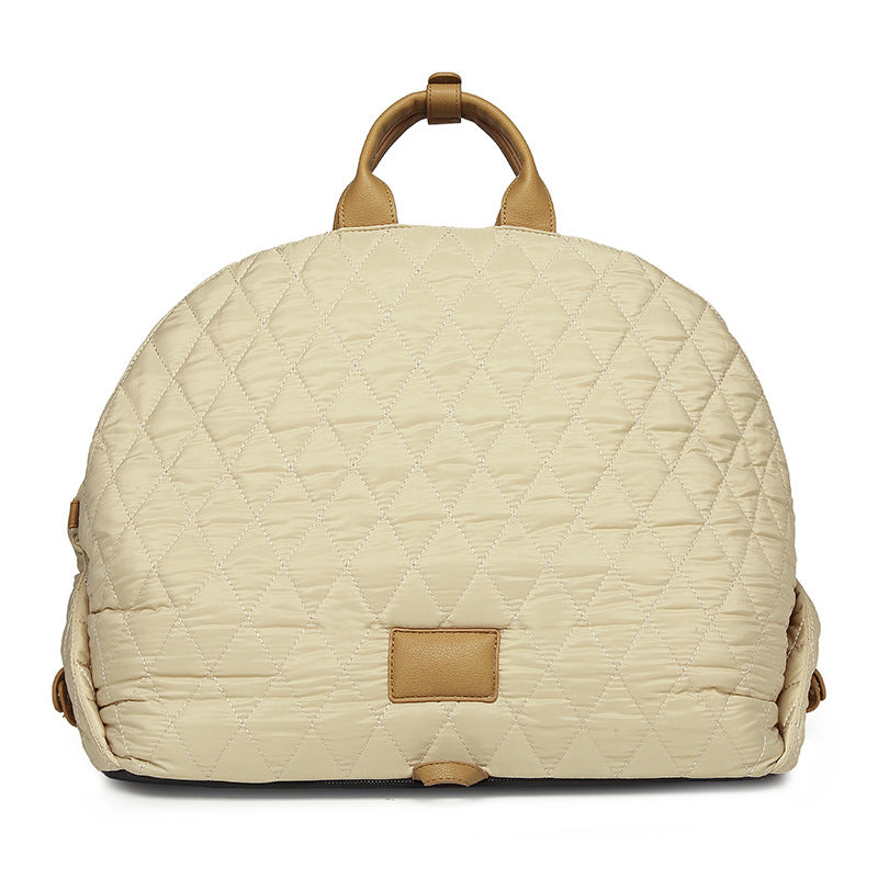 KFX-7135165 Soft Nylon Pet Handbag for Cats - Available in Pink, Khaki, Beige, Gray, and Black - Two Sizes Options