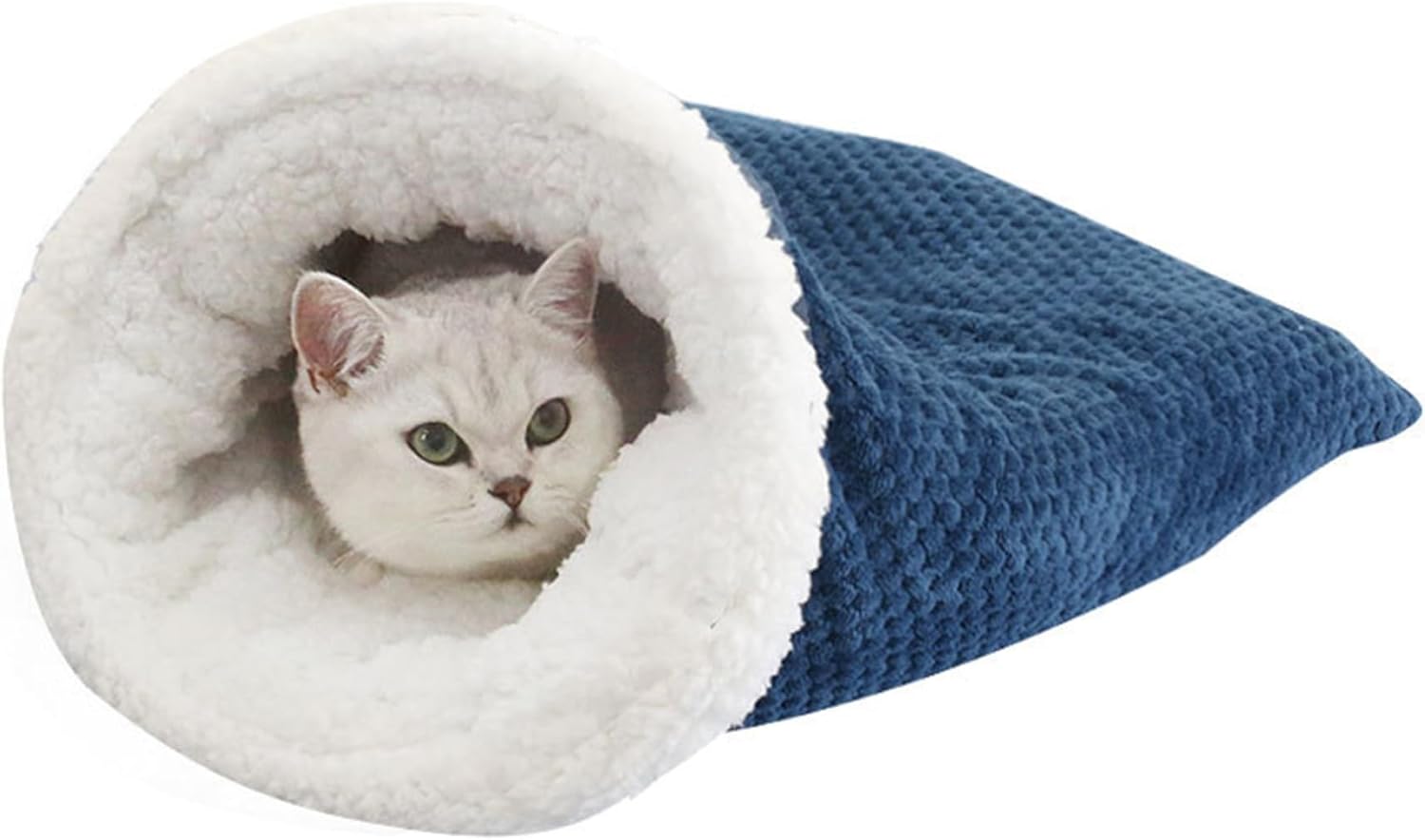 KFX-7136957 Cozy Sleeping Bag for Cats, Warm Semi-Enclosed Crinkle Sack Bed for Cats Up to 6kg