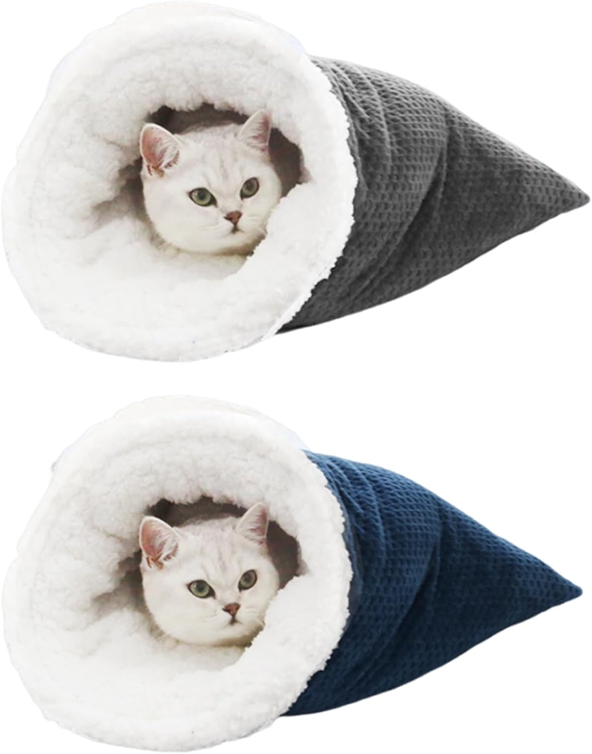 KFX-7136957 Cozy Sleeping Bag for Cats, Warm Semi-Enclosed Crinkle Sack Bed for Cats Up to 6kg